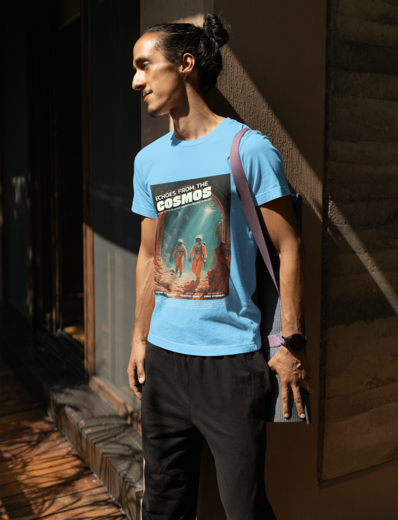 Light blue t-shirt for men, perfect for a fresh and relaxed look.