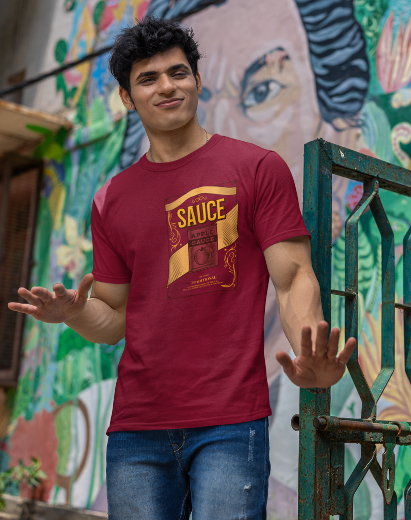 Maroon t-shirt for men, adding a rich pop of color to any outfit
