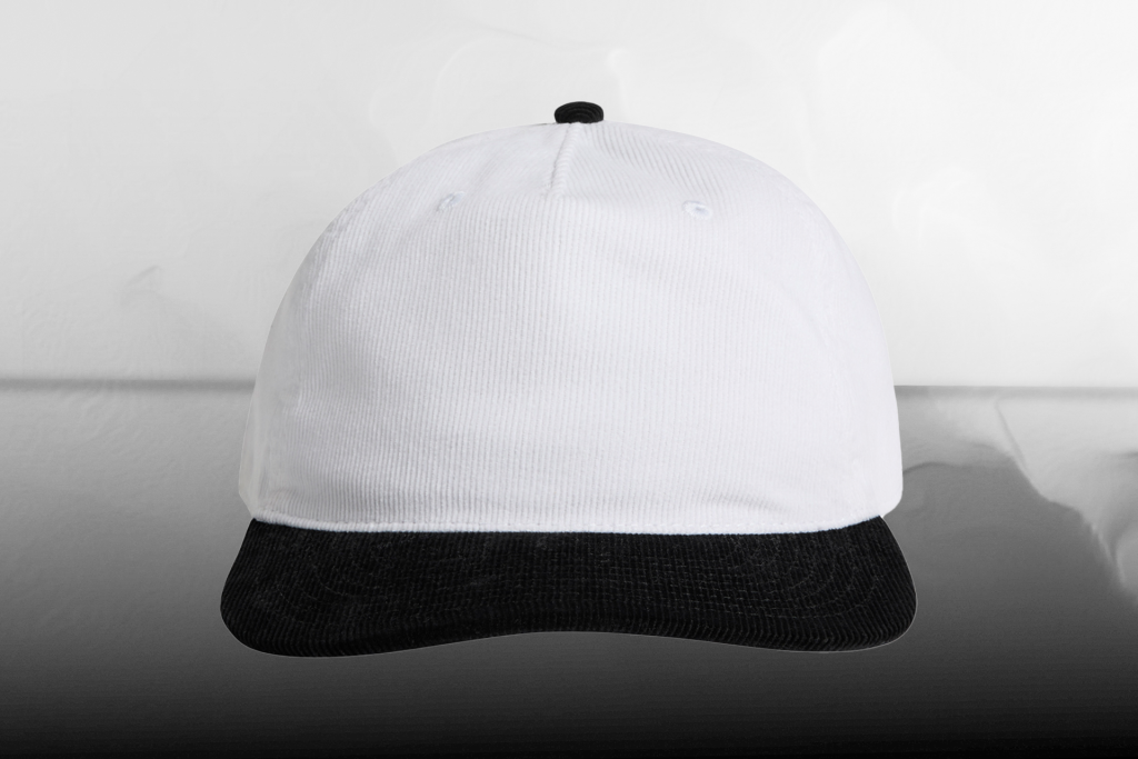 AS Colour Class Cord Two Tone Cap (1159) – Stylish corduroy cap with a two-tone design, perfect for custom embroidery and branding.