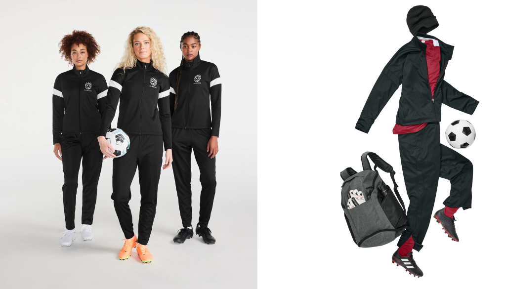 athlete wearing Sport-Tek LST800 on the football field, showcasing breathable performance wear in action