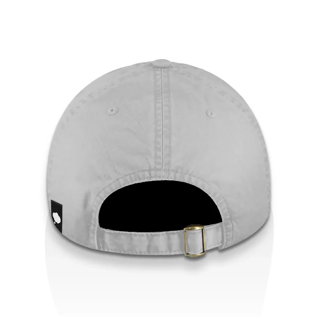dad hat with back left label sewn on