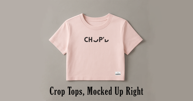 Stylish crop top mockup pack with realistic and professional apparel templates