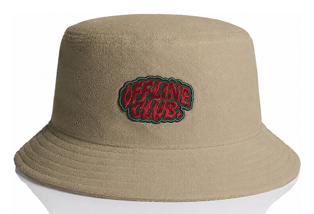 AS Colour Terry Bucket Hat 1175 featuring a custom embroidered patch on the front in an Apliiq-generated mockup