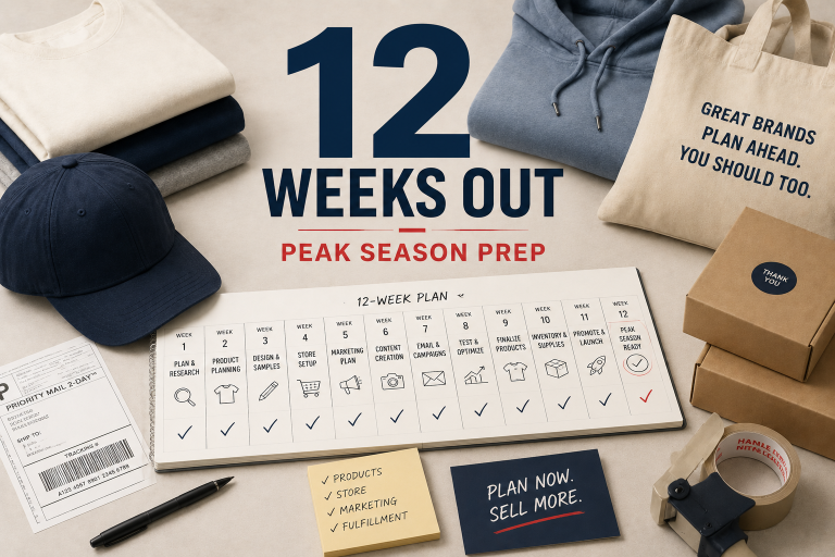 Peak Season Prep Checklist for Print-on-Demand Brands: What to Do 12 Weeks Out