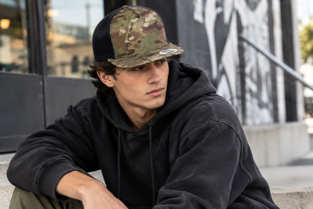 YP Classics Multicam Green Black Trucker Cap 6006 custom camo hat